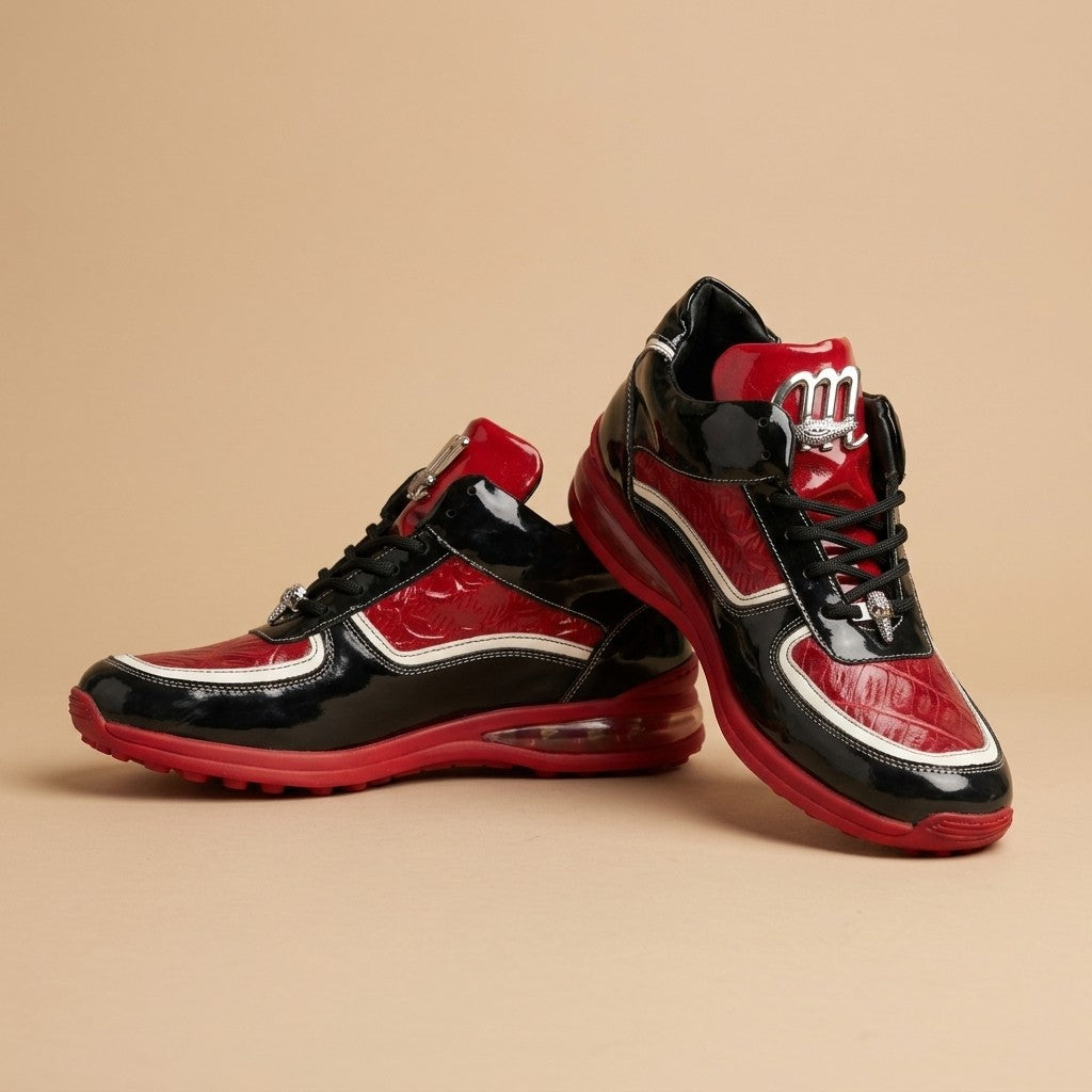Mauri M797 Patent Leather & Crocodile High-Top Sneakers