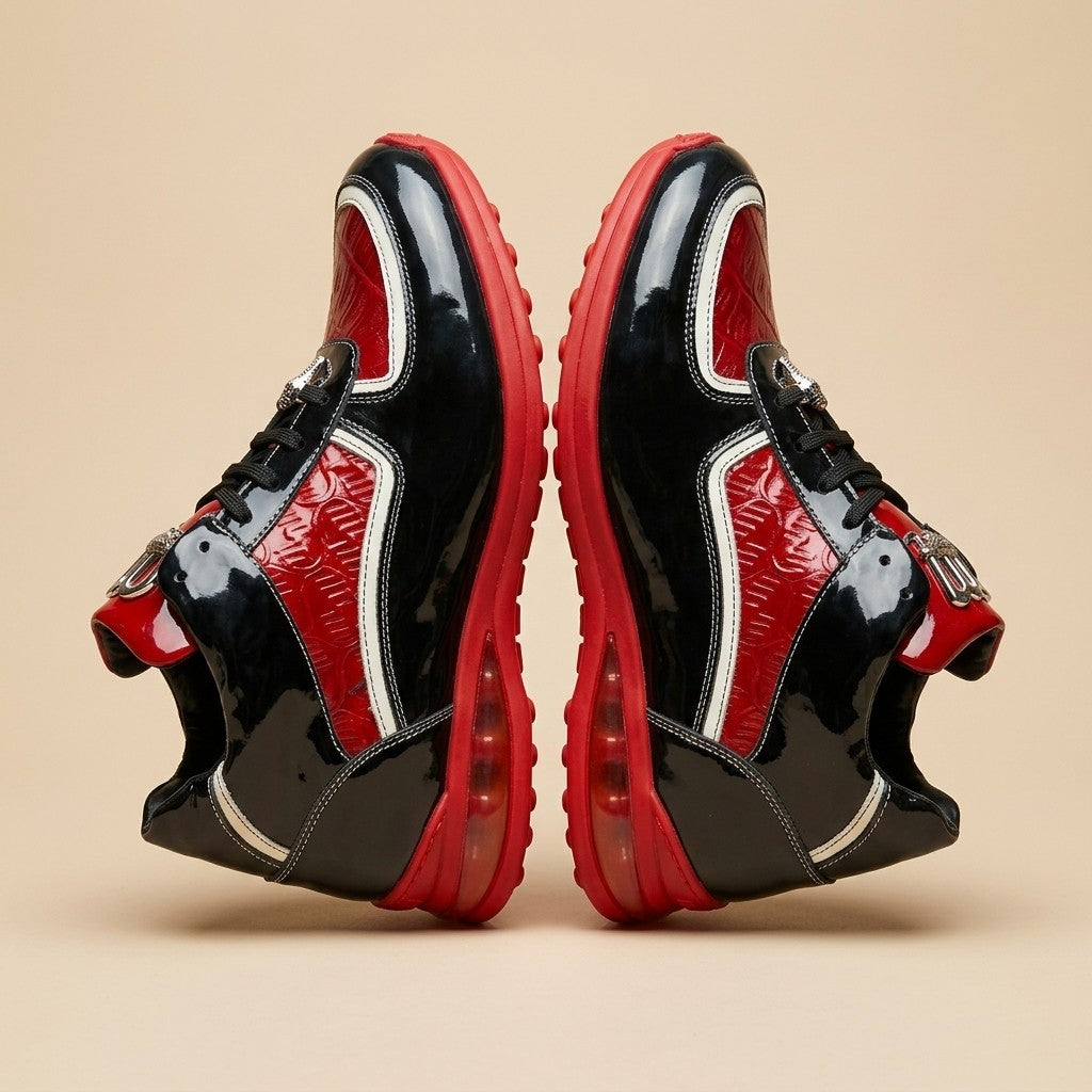 Mauri M797 Patent Leather & Crocodile High-Top Sneakers