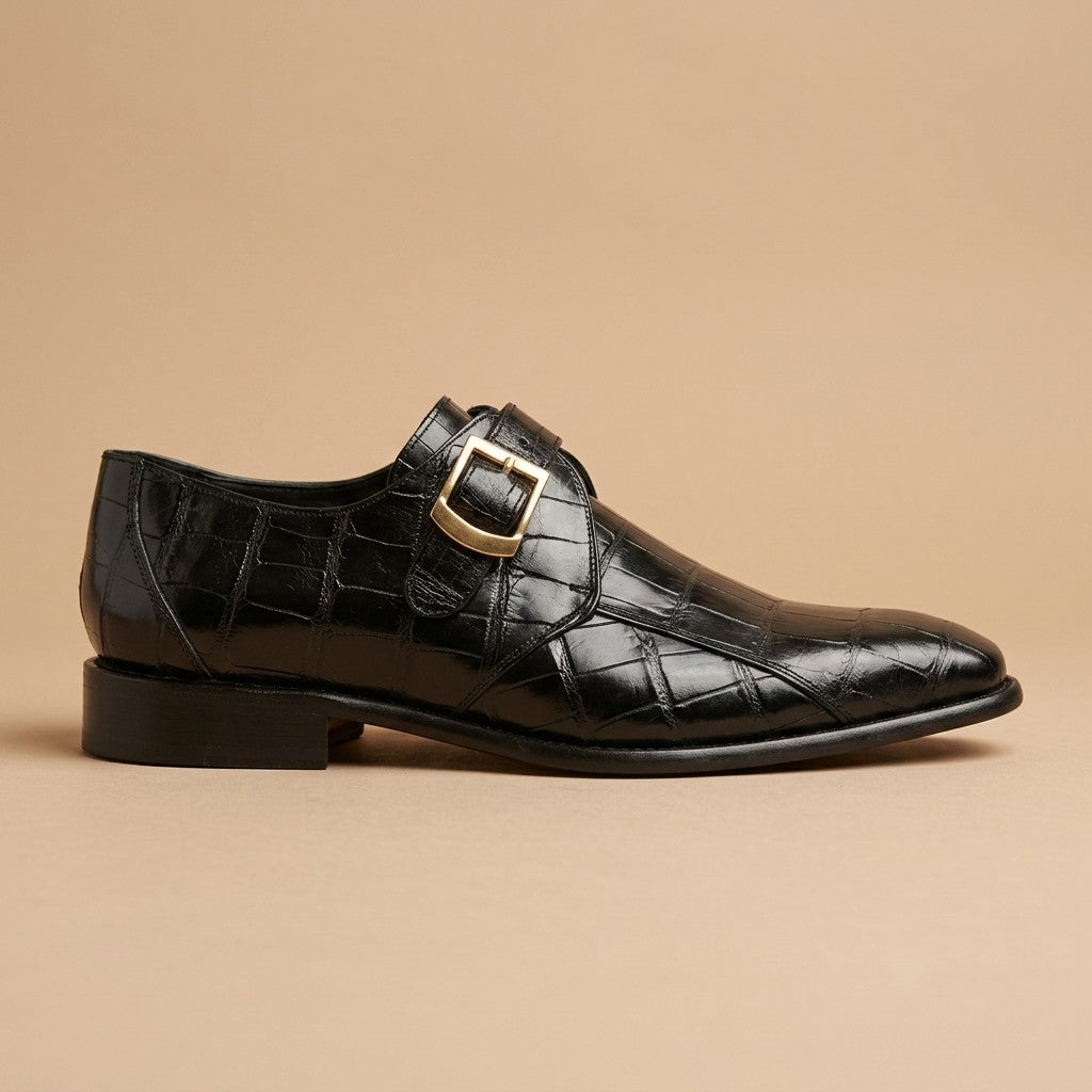 Calzoleria Toscana Caiman Crocodile Monk Strap Shoes | Preorder
