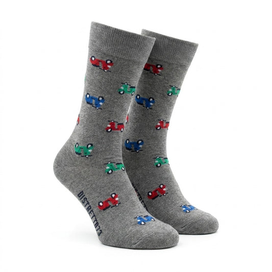 Grey men's cotton scooter socks from Cellini Uomo's Distretto73 Filoscozia collection, featuring a comfortable, casual design.