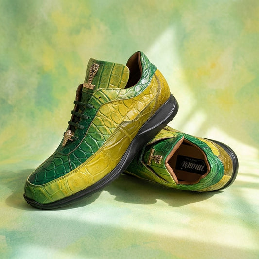 Mauri 8900 FC Multi Green 100% Authentic Alligator Skin Sneakers