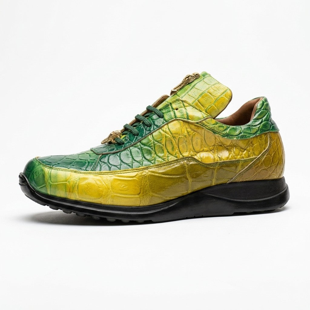Mauri 8900 FC Multi Green 100% Authentic Alligator Skin Sneakers
