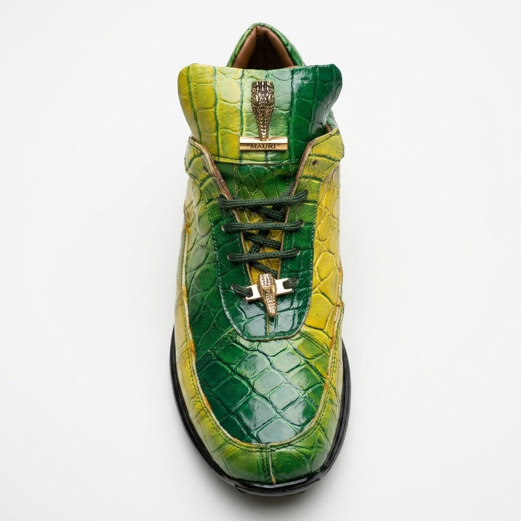 Mauri 8900 FC Multi Green 100% Authentic Alligator Skin Sneakers