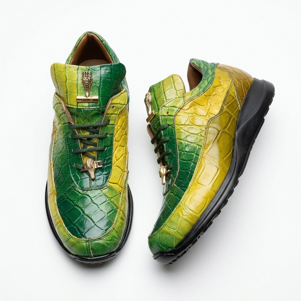 Mauri 8900 FC Multi Green 100% Authentic Alligator Skin Sneakers