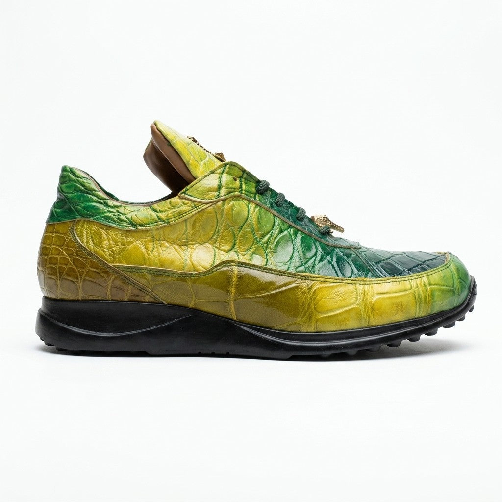 Mauri 8900 FC Multi Green 100% Authentic Alligator Skin Sneakers