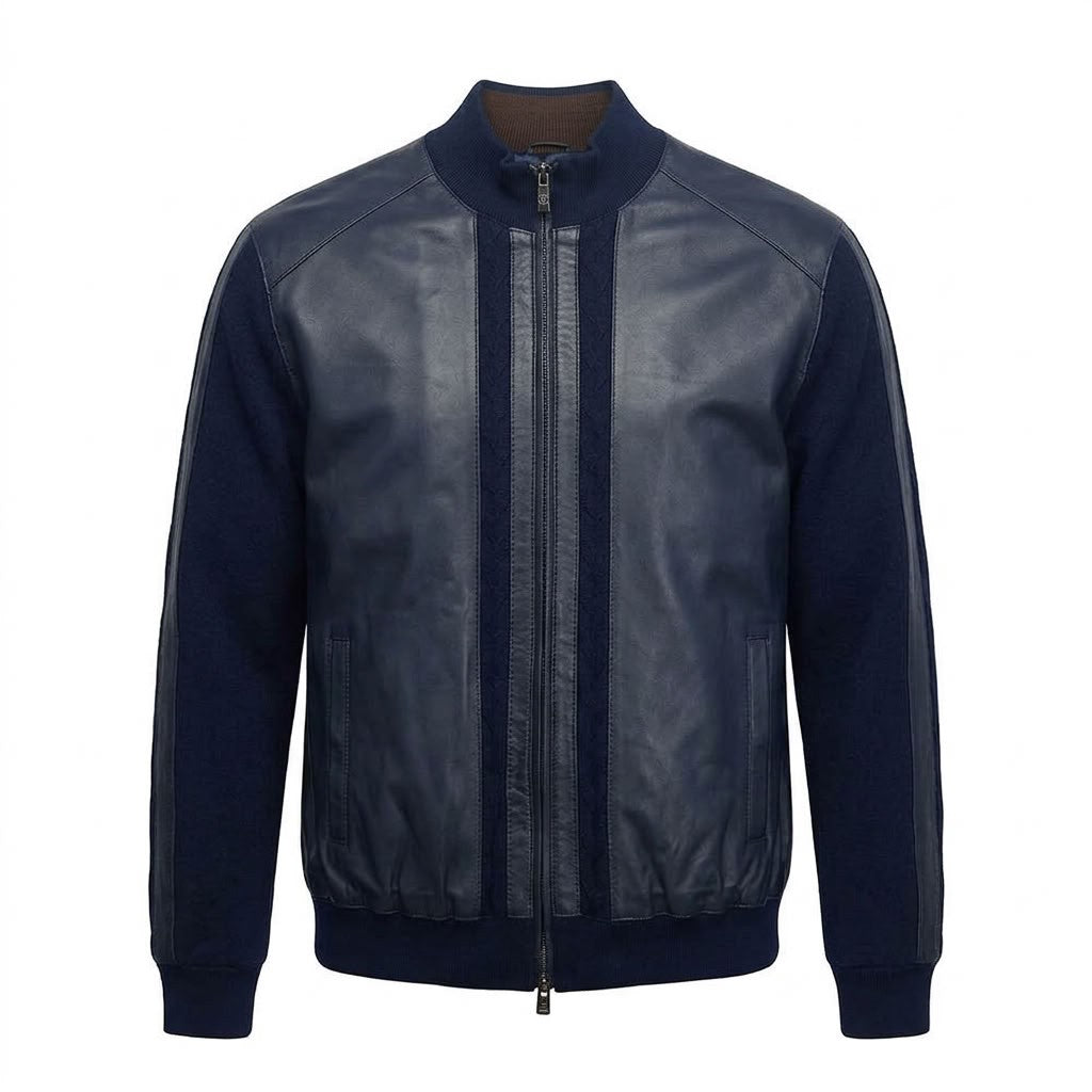 Torras 100% Leather and Zipped Knit Jacket L42H425