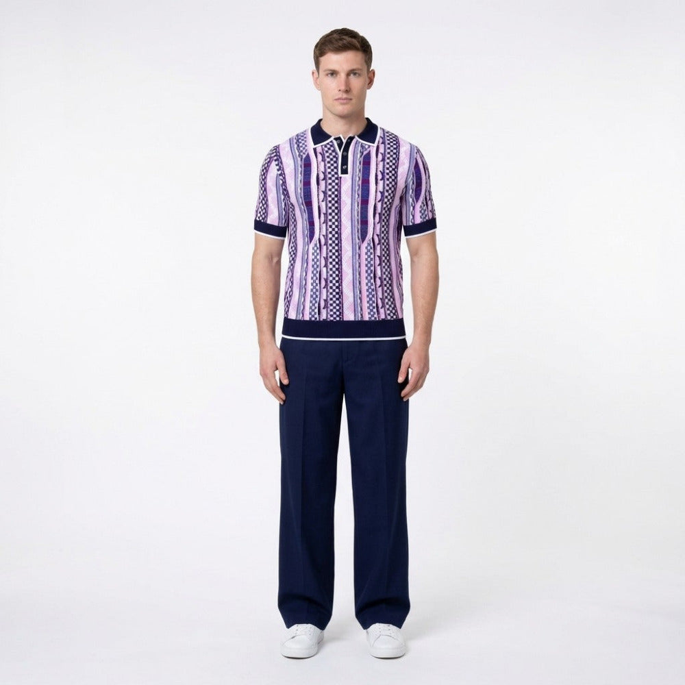 Prestige Knit Design Multi-Color Polo CMK 6041 - Cellini Uomo 