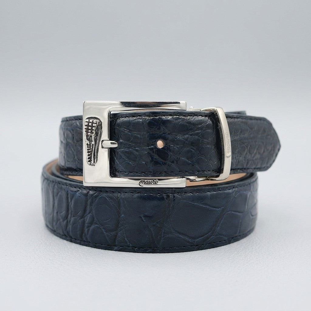 Mauri Alligator Navy Blue Belt
