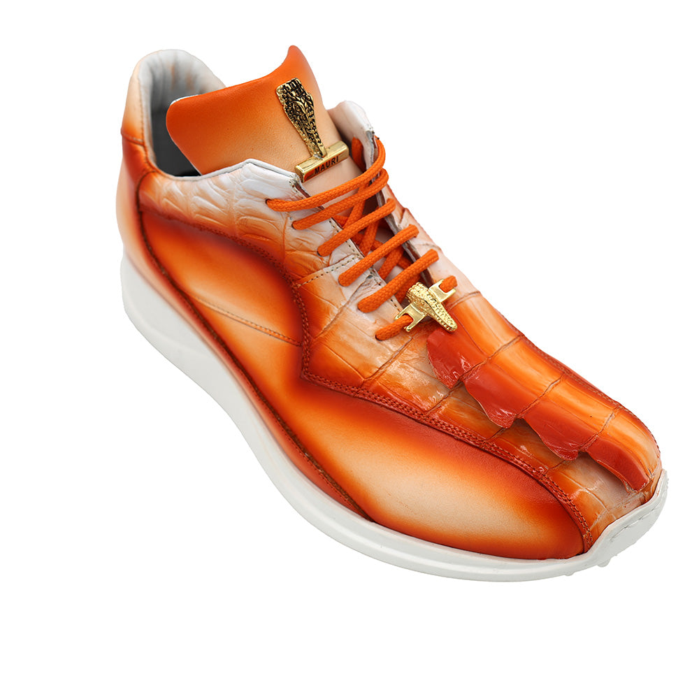 Mauri 8596 Dirty HornBack Alligator and Calf Sneakers | Cellini Uomo