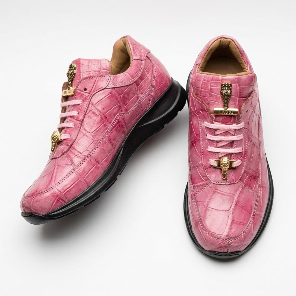 Pink Mauri 8900 women's alligator sneakers featuring a limited edition design with stylish details and comfortable fit.