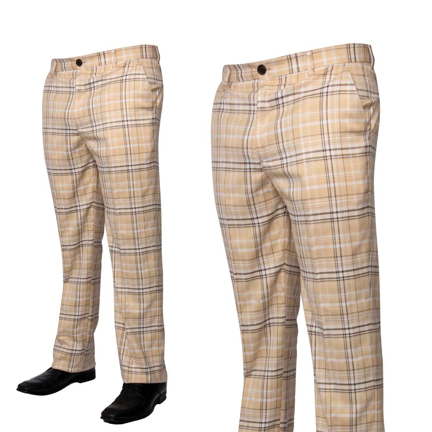 Prestige Plaid Pants 405, stylish clothing with a classic plaid pattern, shown in a natural pose on a neutral background.