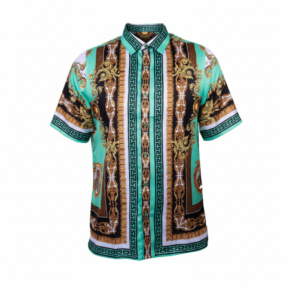 Prestige Digital Print Luxury Shirt Mint 106