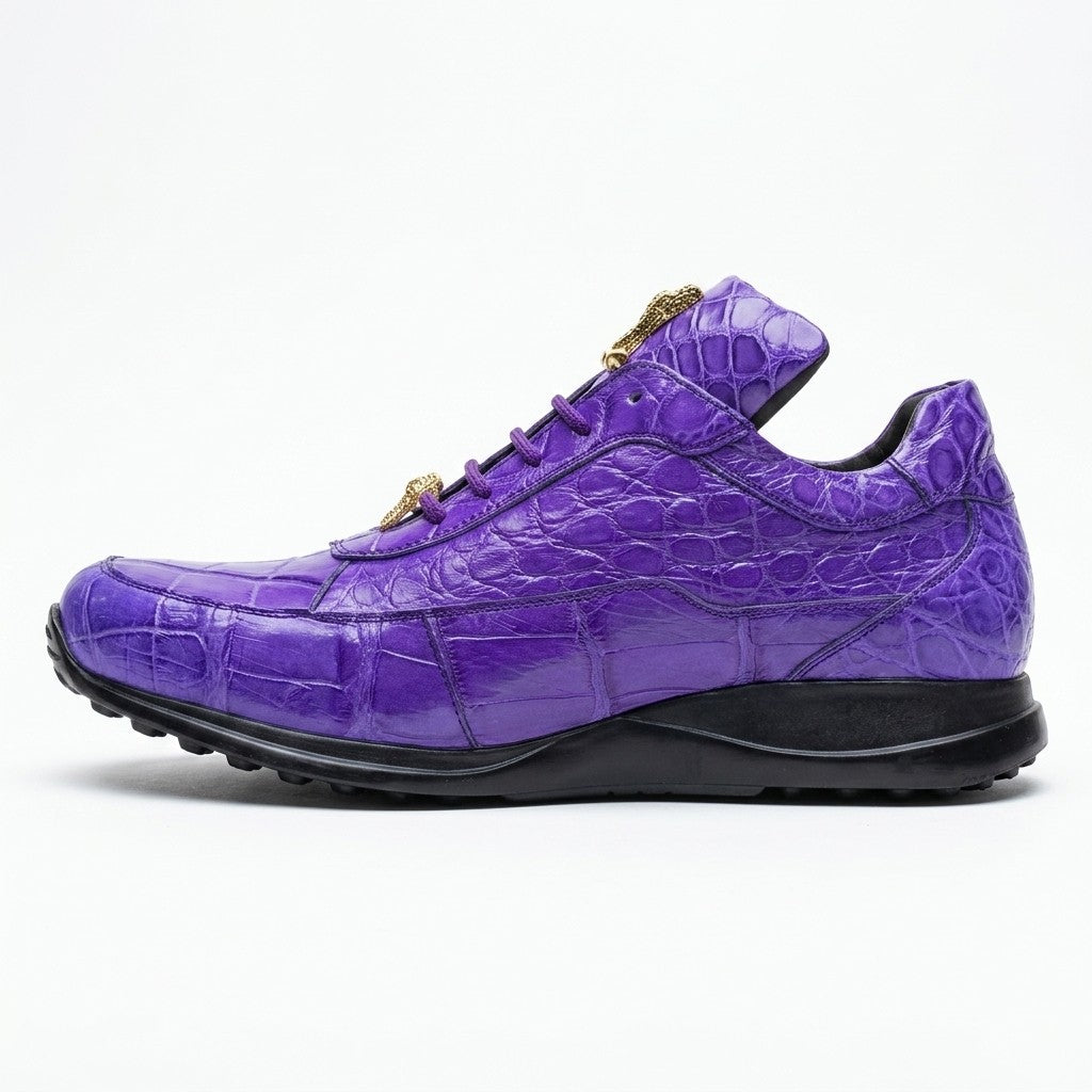 Purple Mauri 8900 alligator sneakers featuring stylish design and comfortable fit, perfect for casual wear.