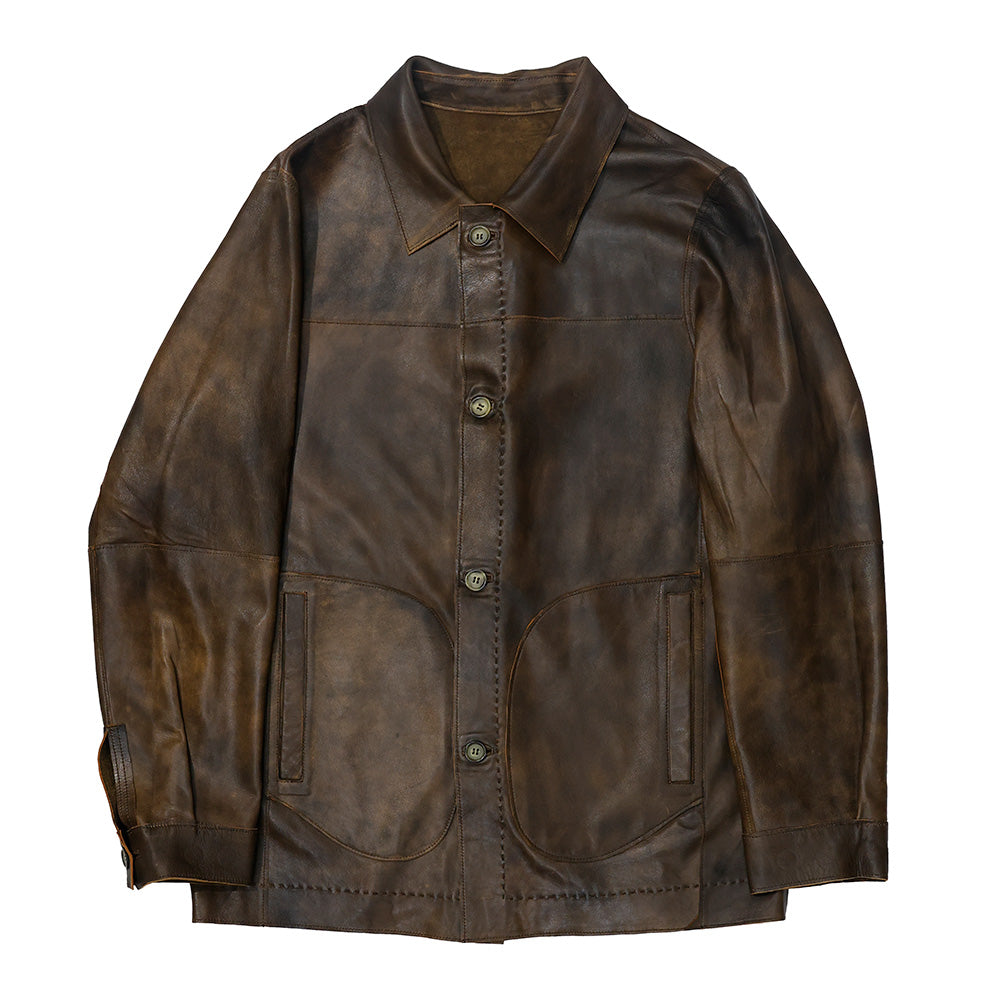 Missani Reversible Distressed Leather Jacket