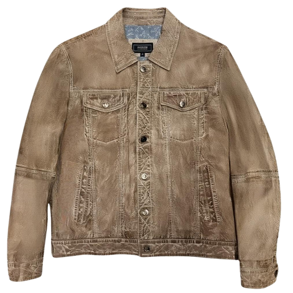 Missani Le Collezioni BF Leather Jean Jacket 392994