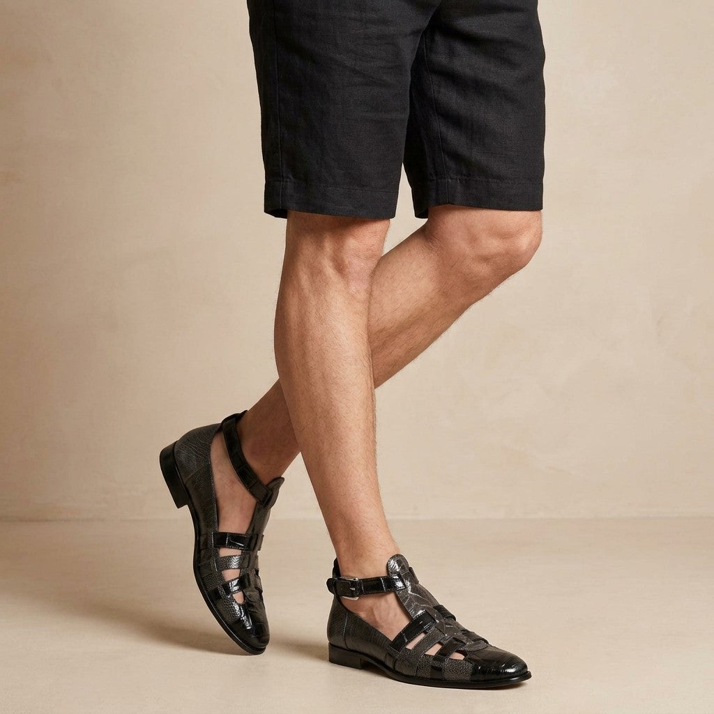 Mauri 3025 Mens Mid Crocodile Sandals