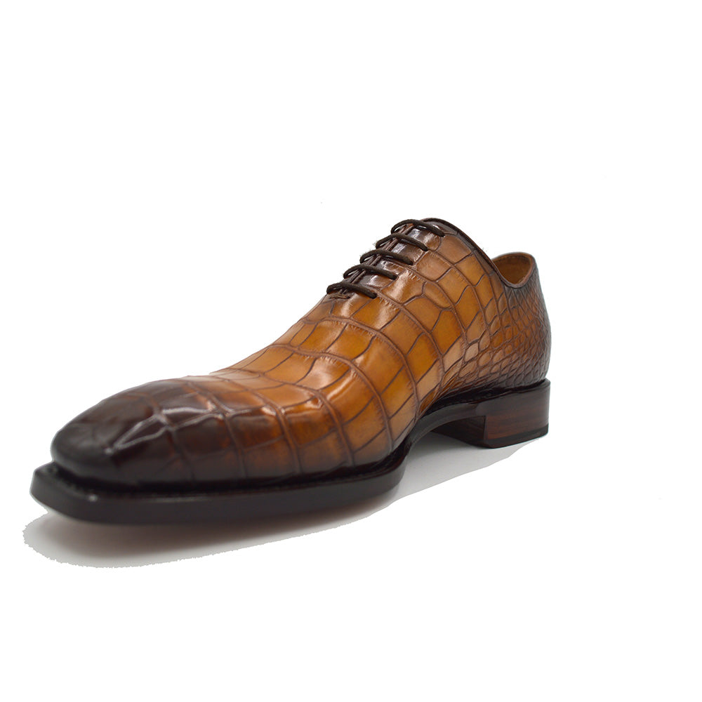 Sheriff Collection 2538-2002 Avocado Alligator and Python Half Shoes