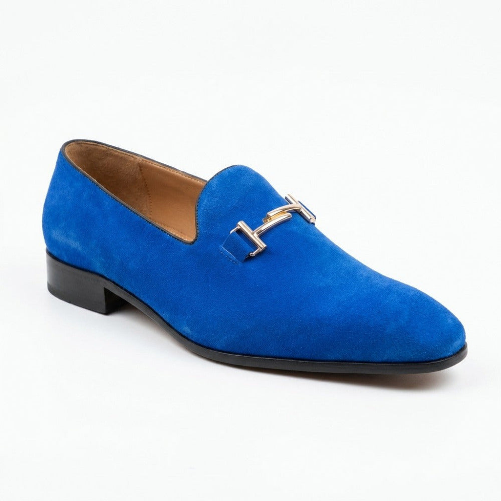 Sheriff Collection 25101 2002 suede loafer in blue, featuring a classic slip-on design and smooth suede material.