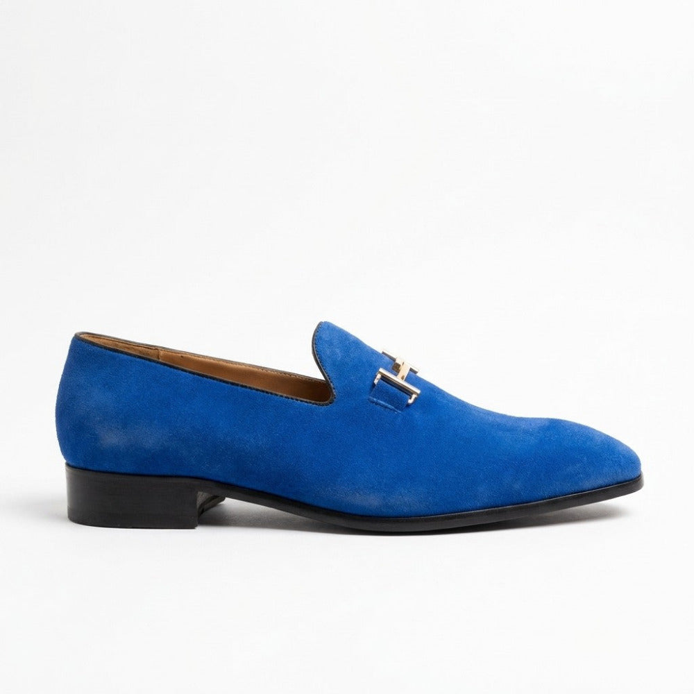 Sheriff Collection 25101 2002 suede loafer in blue, featuring a classic slip-on design and smooth leather finish.