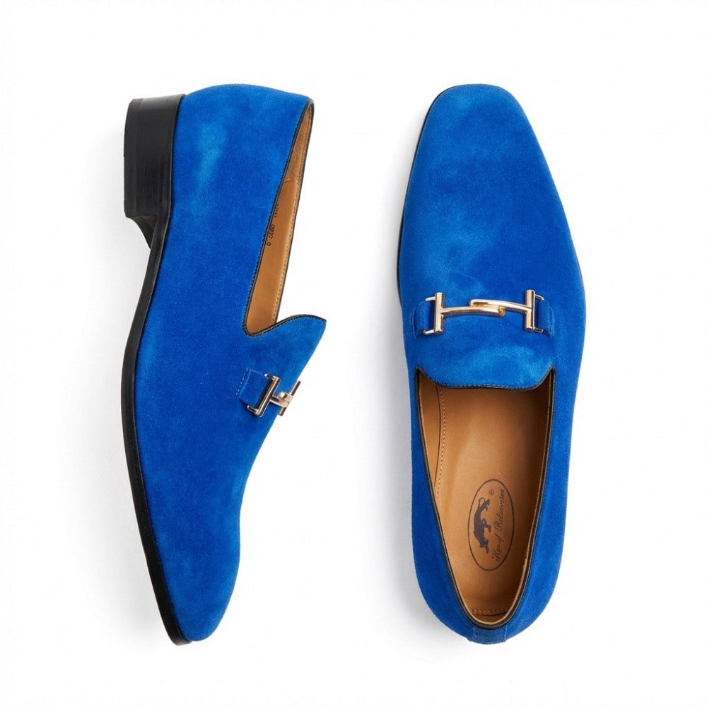 Sheriff Collection 25101 2002 suede loafer in blue, featuring a classic slip-on design and comfortable fit.