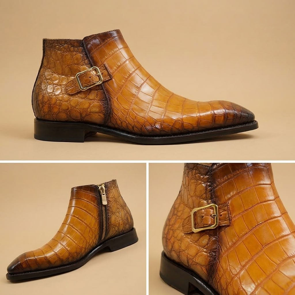 Sheriff Collection Gold Alligator Boot 2297