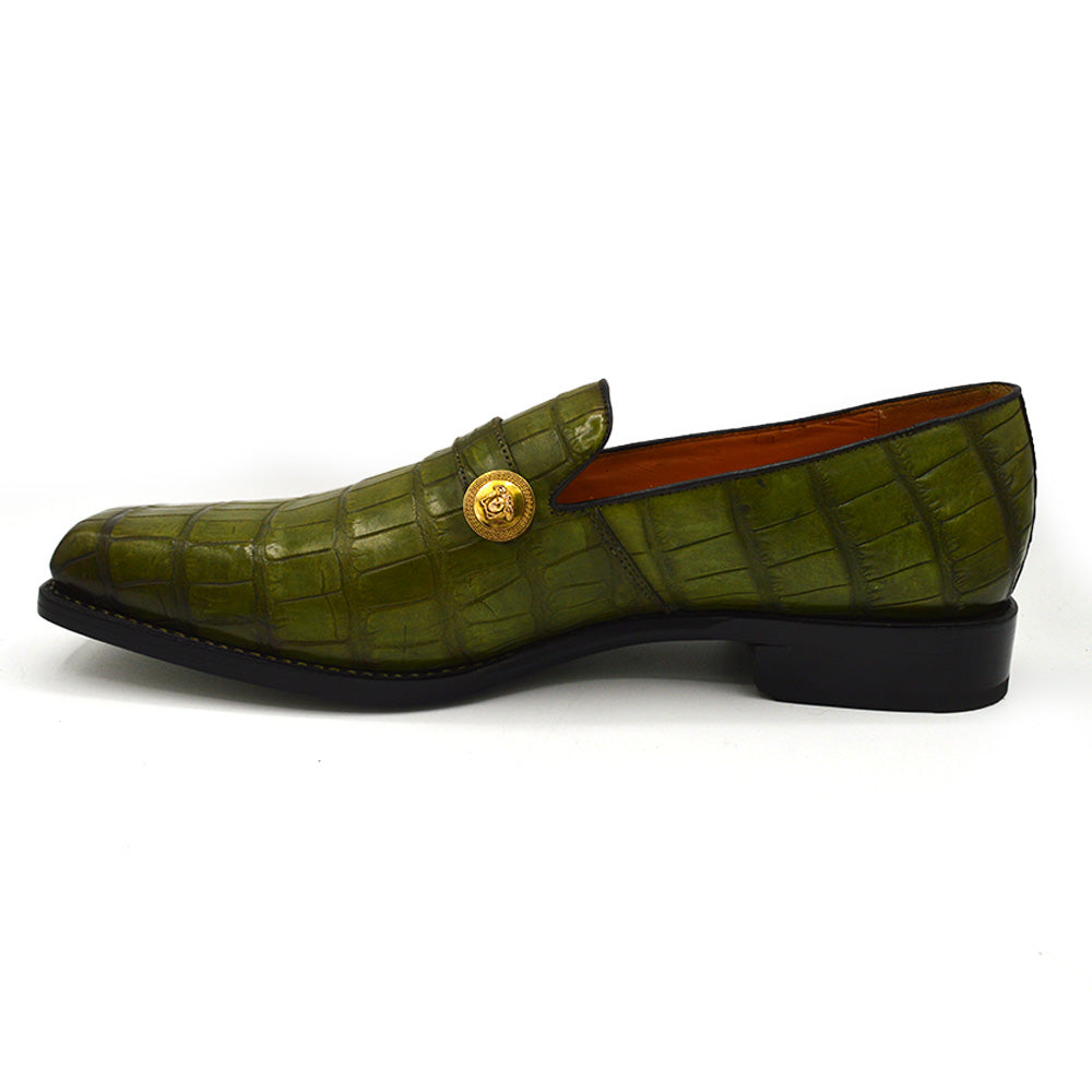 Green Sheriff Collection 22130 Alligator Square Dress Shoe