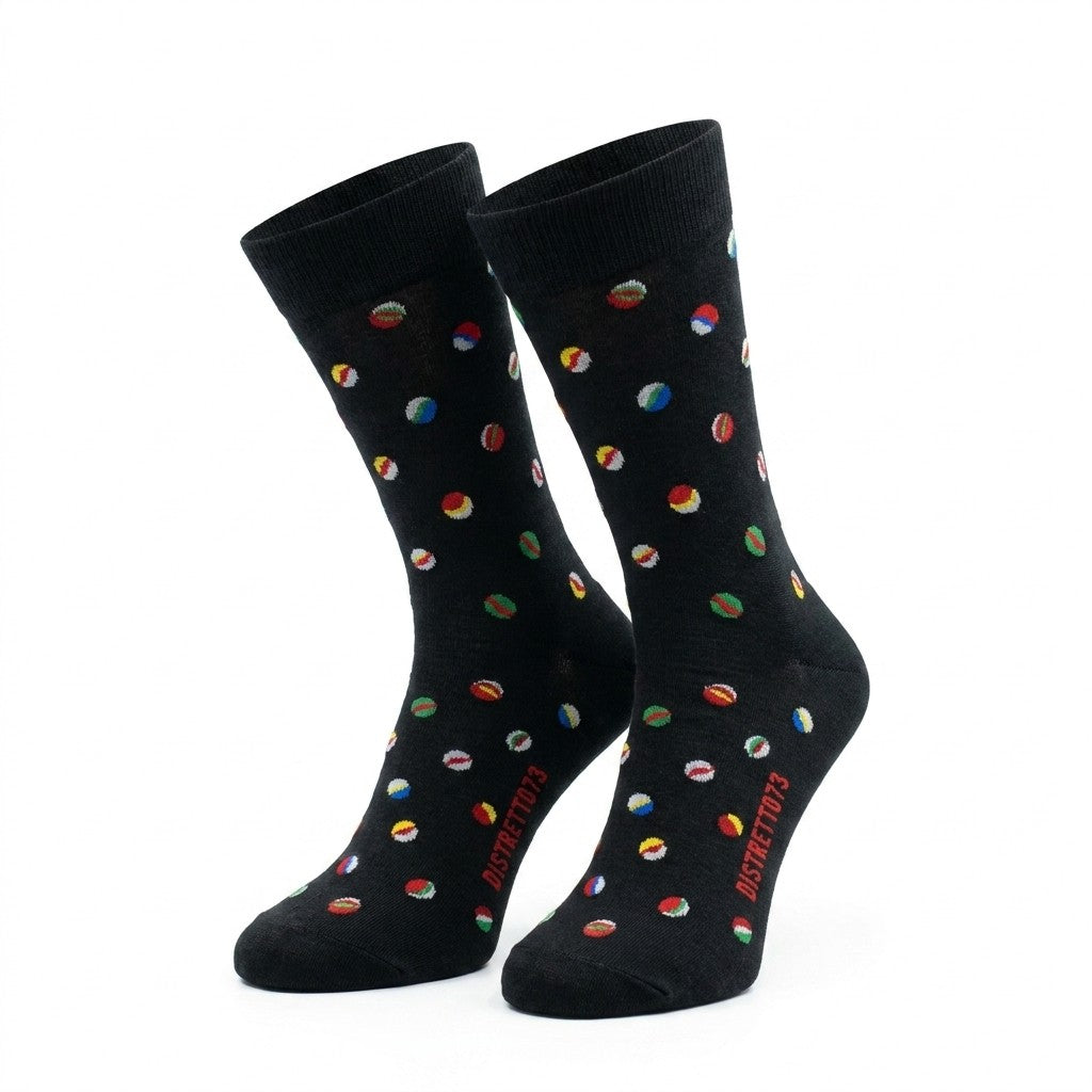 Cellini Uomo Distretto73 men's Filoscozia cotton marble balls socks, featuring a stylish marble pattern and comfortable fit.