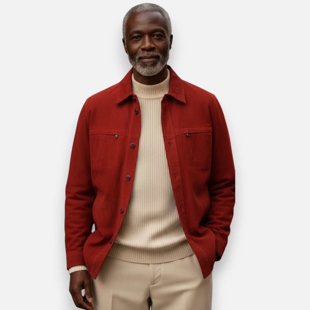 Missani Lamb Suede Shirt Jackets 342518 - Cellini Uomo 