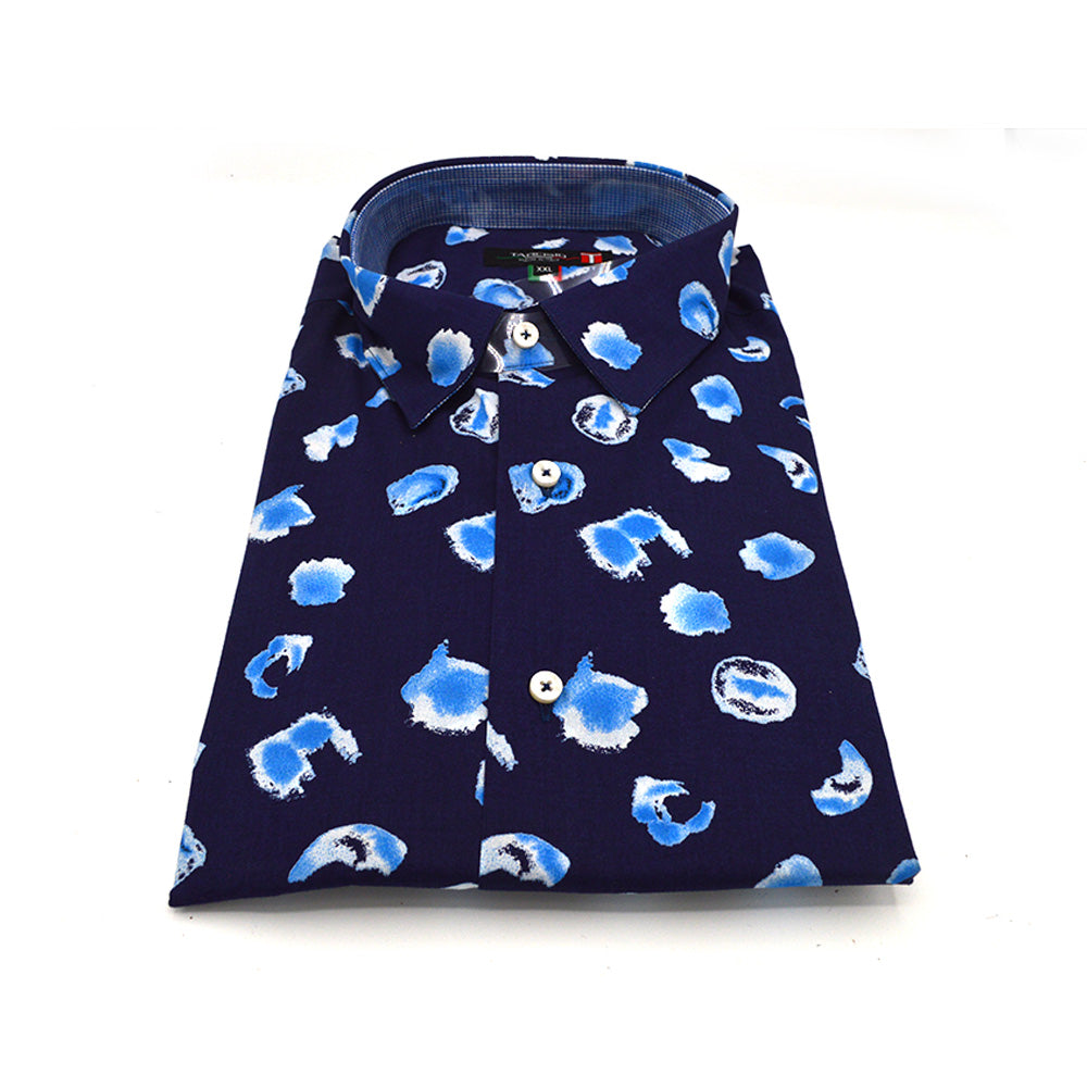 Tarcisio Navy Blue Circles Button Up Shirt