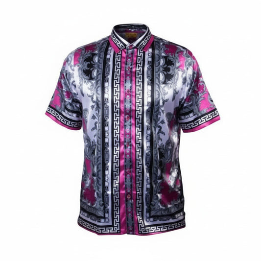 Prestige Vintage Design Satin Button Up PR-101