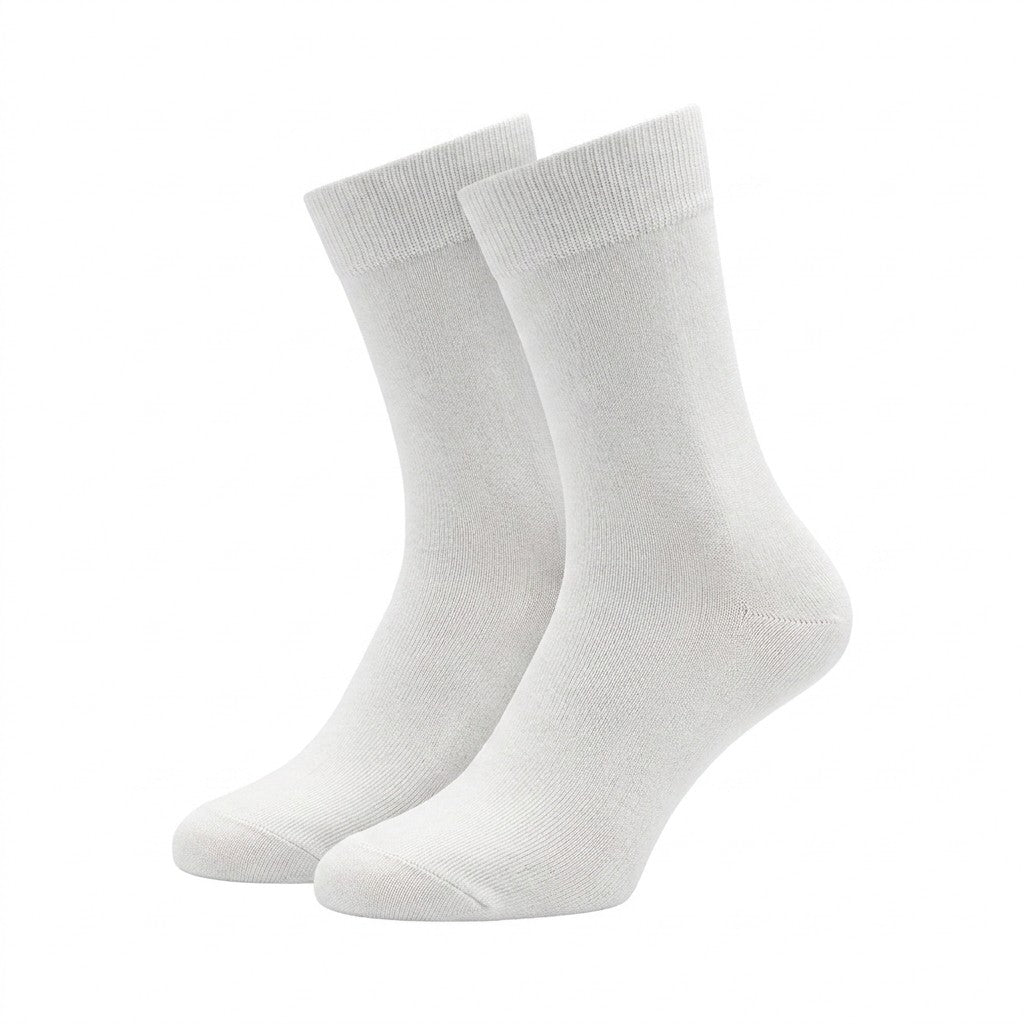 Men's 100% Cotton Socks White / 10.5-11