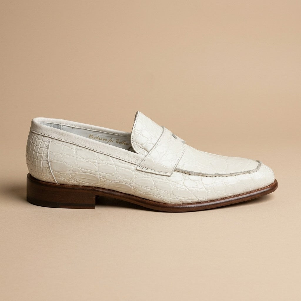 Marfa Calzoleria Toscana Crocodile Caiman Flanks Loafers - Preorder