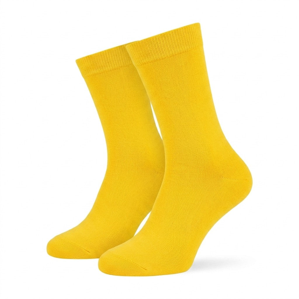 Yellow Cellini Uomo Distretto73 men's dress socks in 100% Filoscozia cotton with a solid color design.