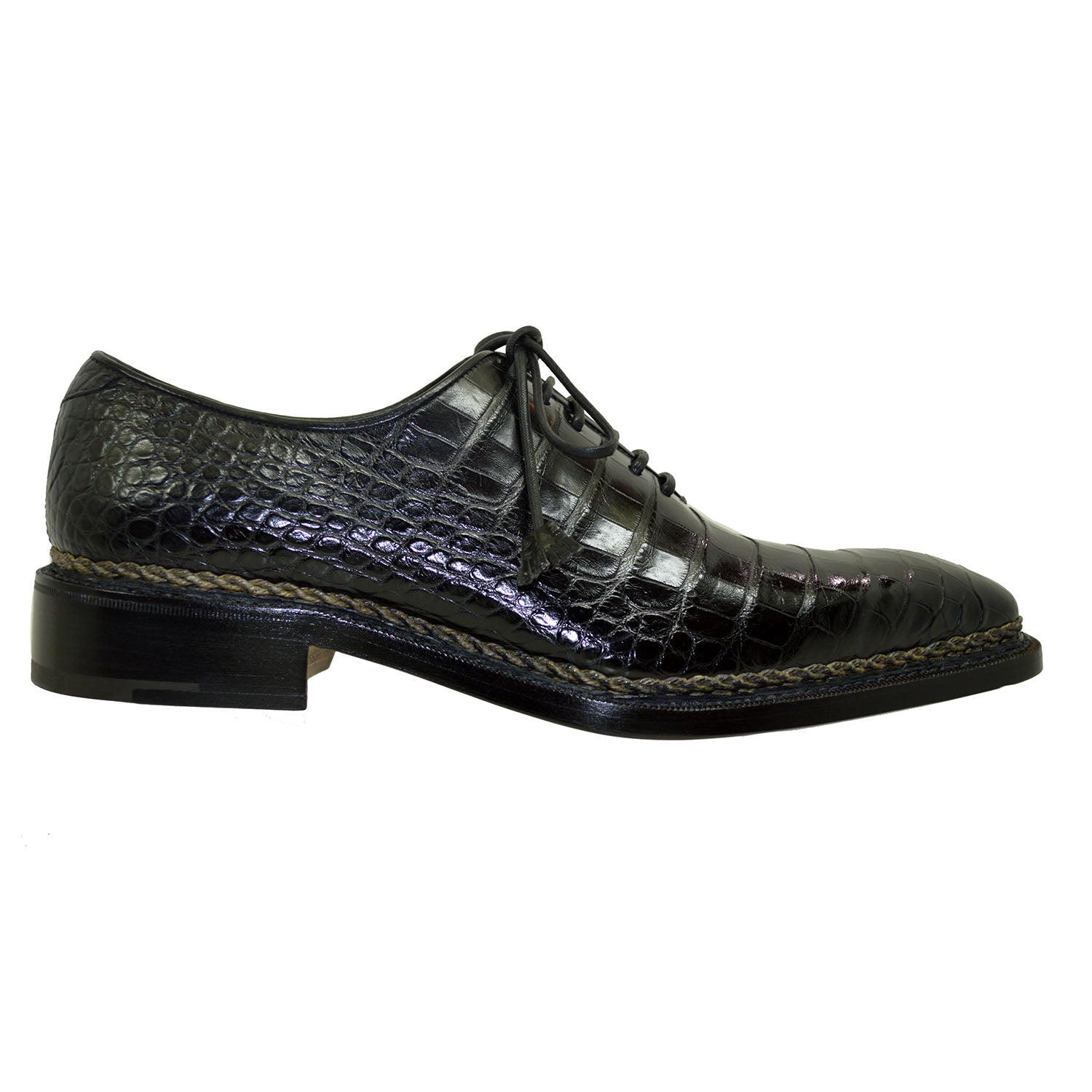 Caporicci 1400 Baby Alligator Lace Up Black