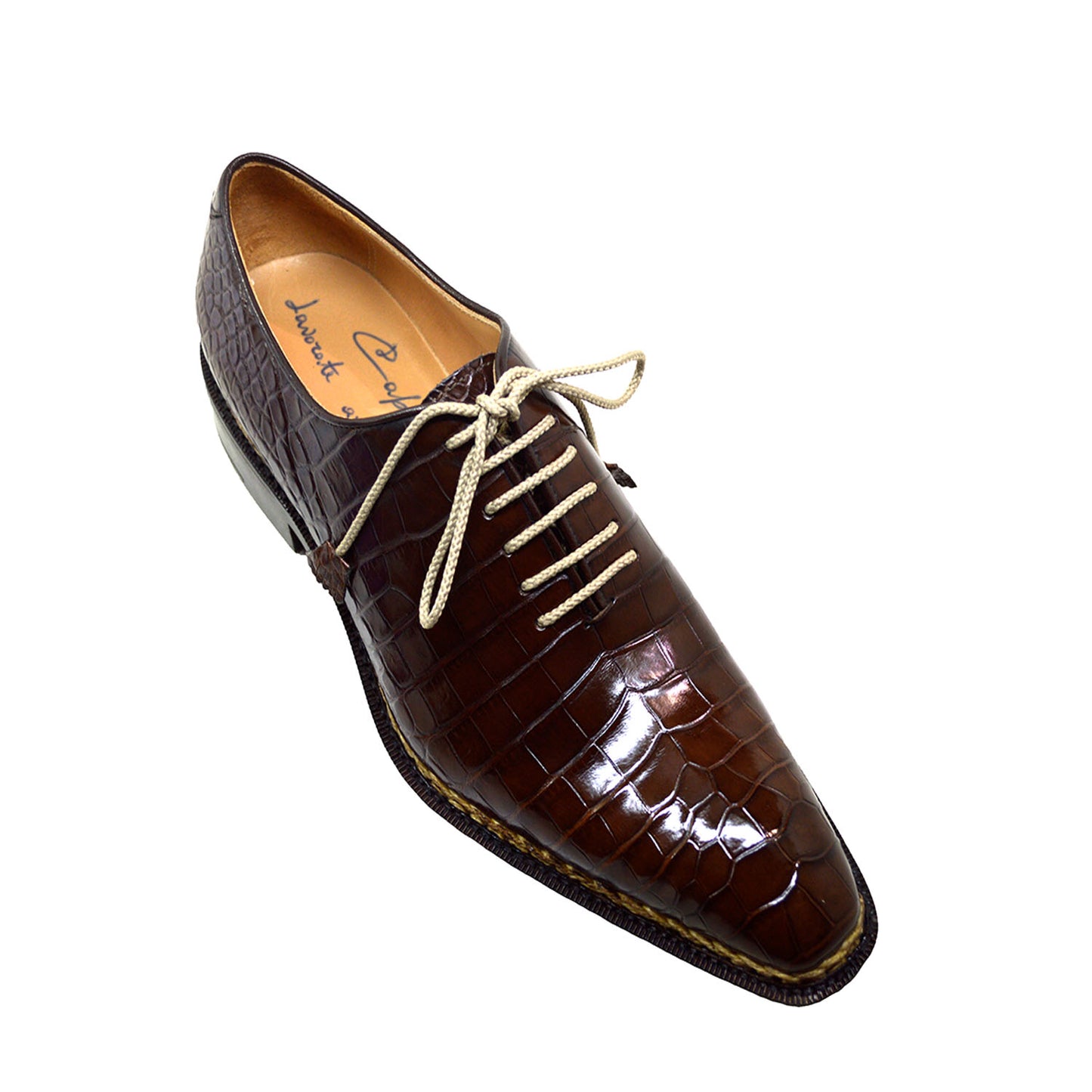 Caporicci 1400 Baby Alligator Lace Up Brown
