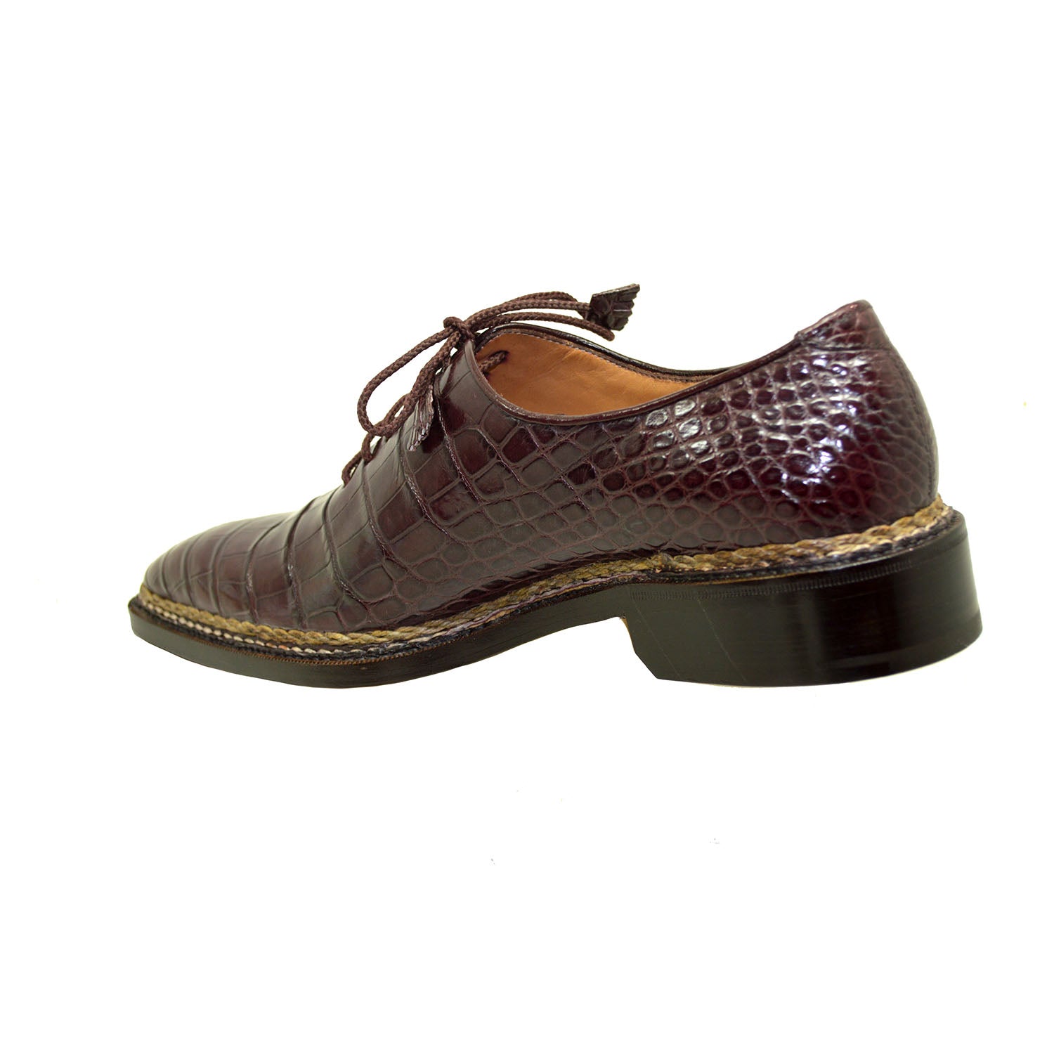 Caporicci 1400 Baby Alligator Lace Up Brown