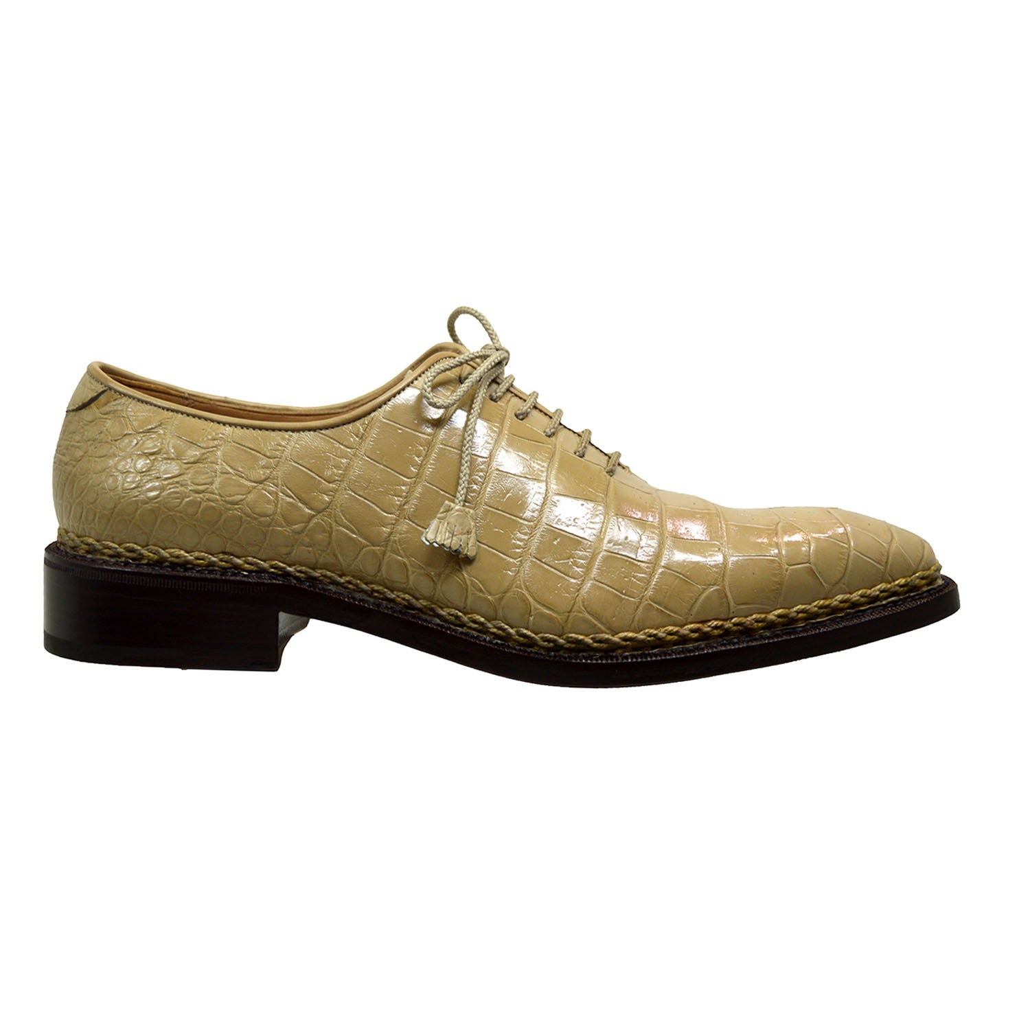 Caporicci 1400 Baby Alligator Lace Up Beige 