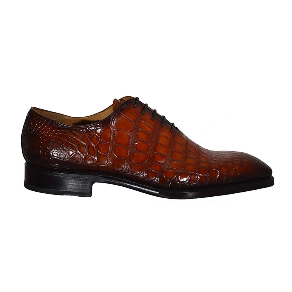 Sheriff Collection 1505 Whole Cut Alligator Dress Shoe Cognac Burnished / 11 Sheriff Collection 1505 Whole Cut Alligator Dress Shoe Cognac Burnished / 11
