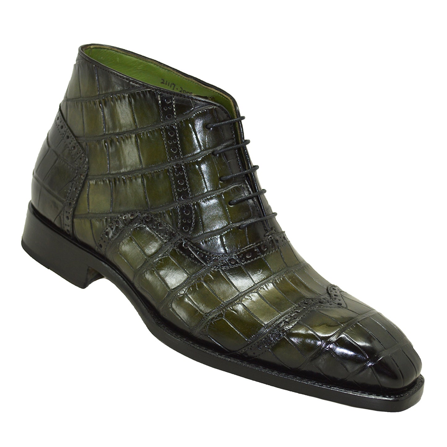 Sheriff Collection Green Alligator Wingtip Boot 21117