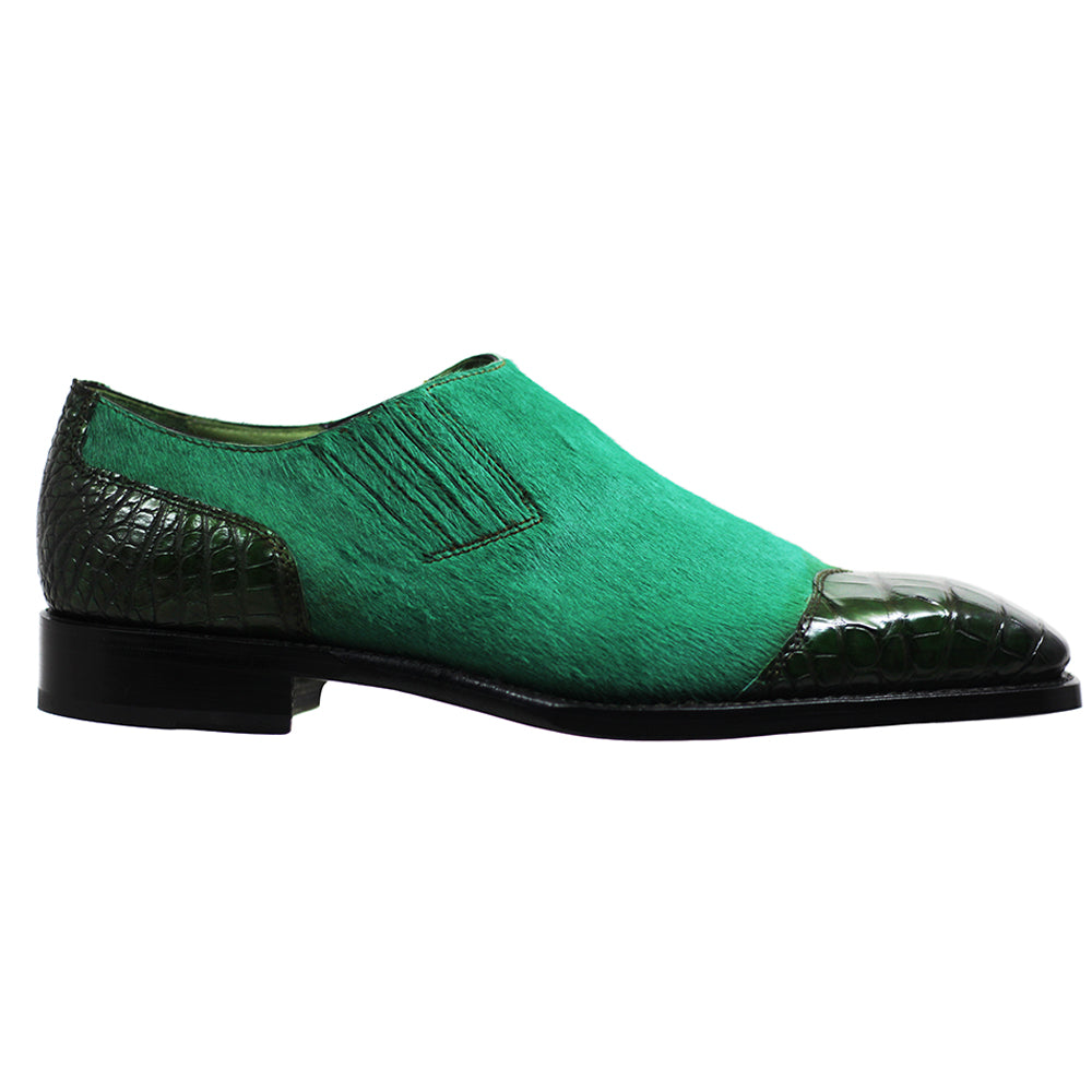 Sheriff Collection Alligator & Pony Loafer 2174 Green / 10.5 Sheriff Collection Alligator & Pony Loafer 2174 Green / 10.5