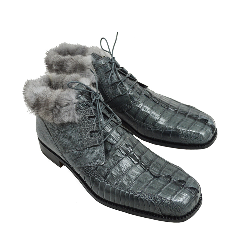Mauri 2179 Black Crocodile Mink Boot