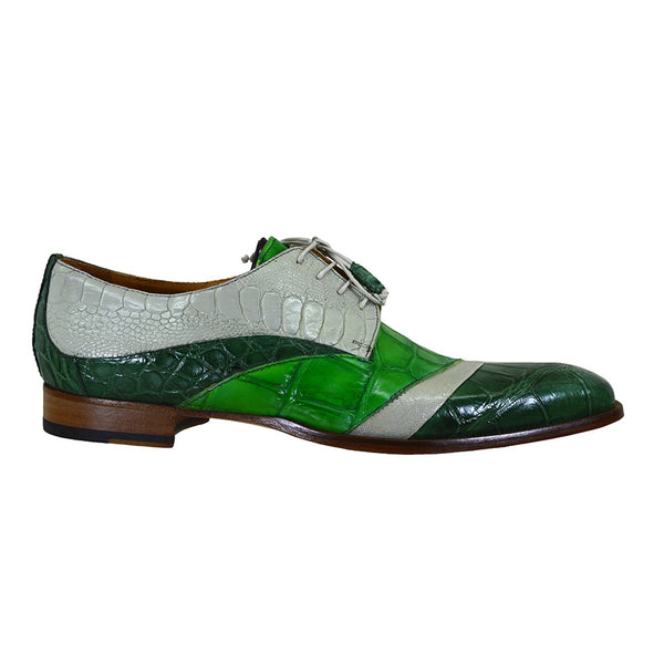 Mauri 3064 Green Alligator Lace Up Dress Shoe