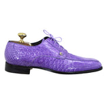 Mauri 4642 Alligator Lace Up Dress Shoes Purple