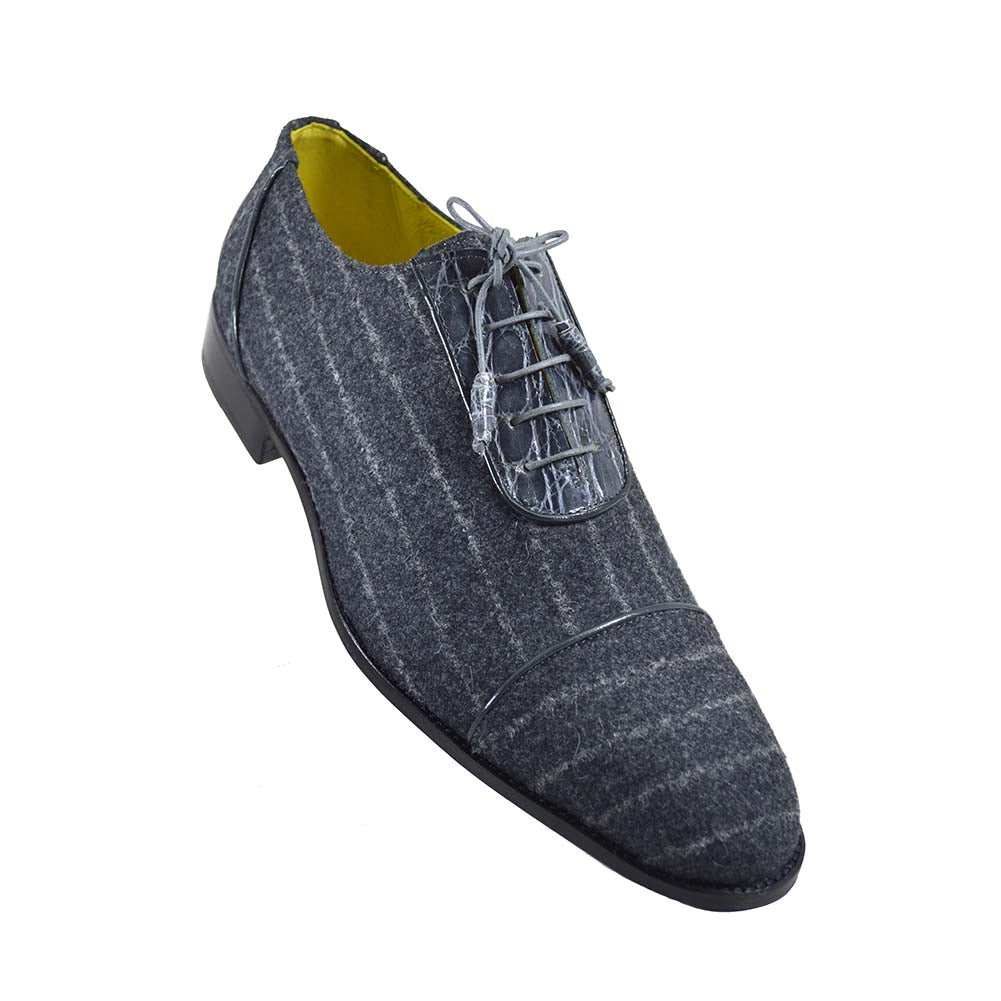charcoal grey mens dress shoes Men's Dark Grey and Grey Wingtip Leather Oxfords Albourne US 8 / Gray/Black / D