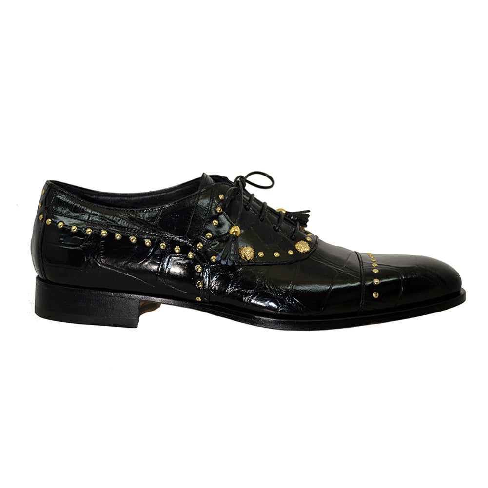 Mauri 4901 Alligator Studded Dress Shoe Black