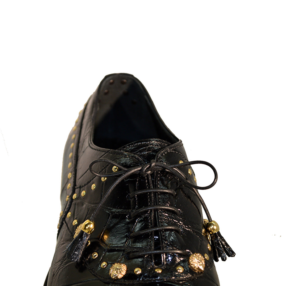 Mauri 4901 Alligator Studded Dress Shoes Black 12 Mauri 4901 Alligator Studded Dress Shoes Black 12