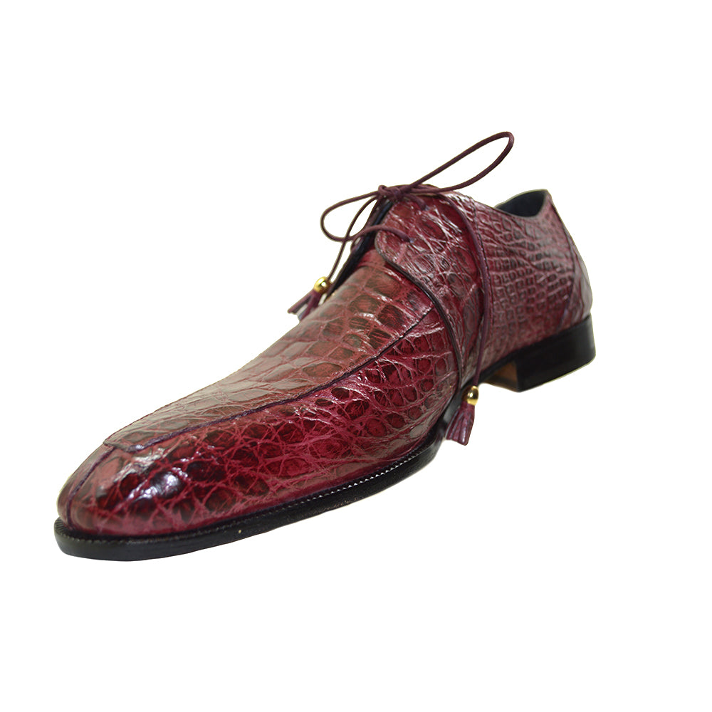 Mauri 4910/1 Ruby Red Alligator Lace Up Dress Shoe
