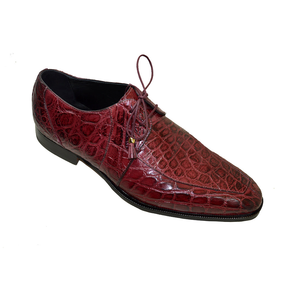 Mauri 4910/1 Ruby Red Alligator Lace Up Dress Shoe