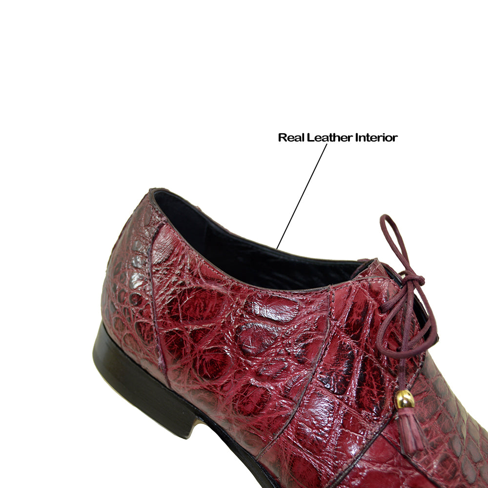 Mauri 4910/1 Ruby Red Alligator Lace Up Dress Shoe
