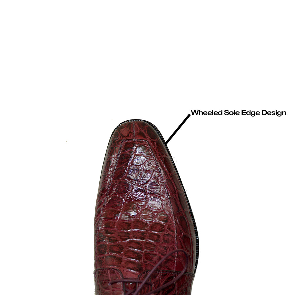 Mauri 4910/1 Ruby Red Alligator Lace Up Dress Shoe